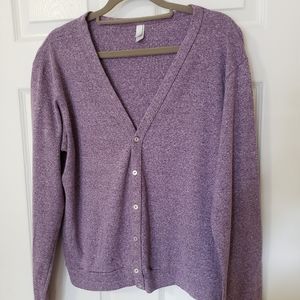 American Apparel Purple Button Up Cardigan